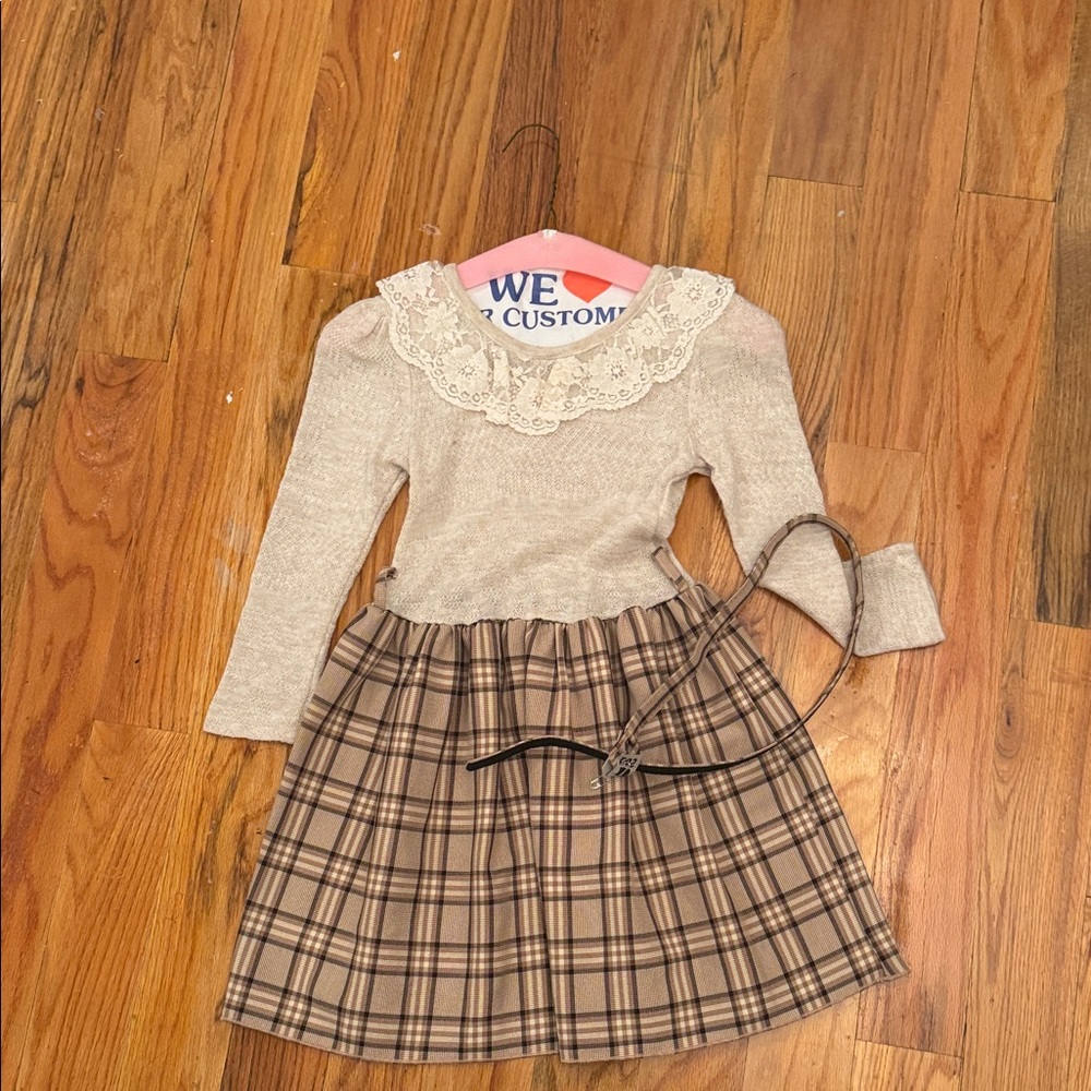 Carter's Beige and Brown Plaid Dress